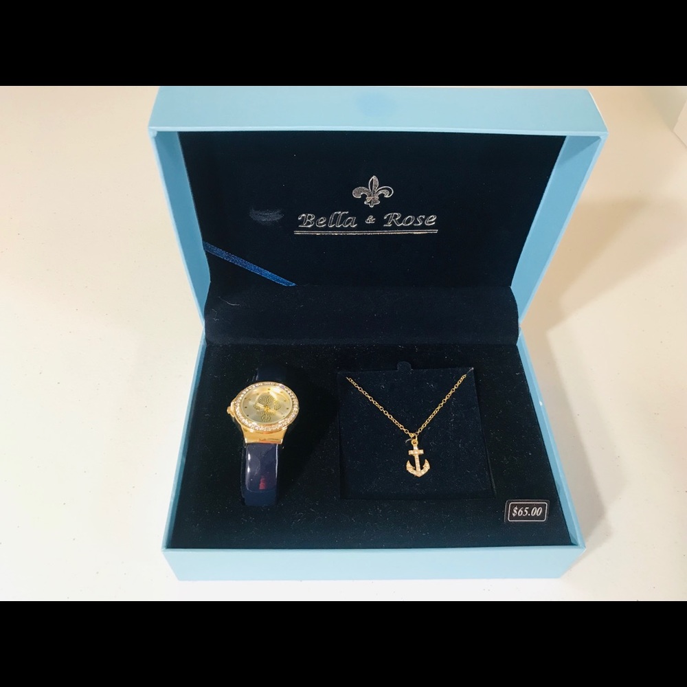 Bella & Rose 2 Piece Watch/Necklace Set